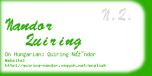 nandor quiring business card
